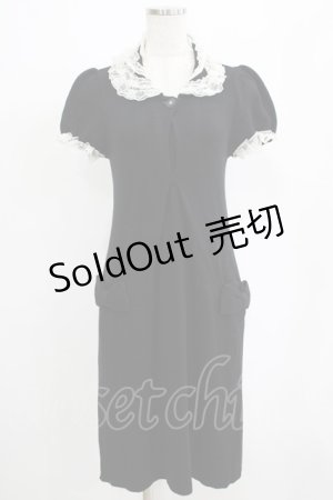 画像: JESUS DIAMANTE / レース襟ニットワンピース 40 ブラック H-25-04-08-1061-JE-OP-NS-ZH