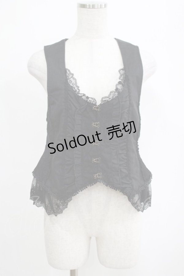 画像1: axes femme / レース切替ベスト M ブラック H-25-04-08-1064-AX-TO-NS-ZH (1)