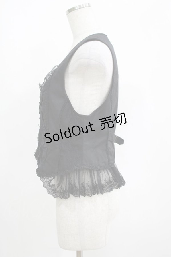 画像2: axes femme / レース切替ベスト M ブラック H-25-04-08-1064-AX-TO-NS-ZH (2)