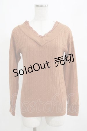 画像: axes femme / Vネックニット M ブラウン H-25-04-08-1066-AX-TO-NS-ZH