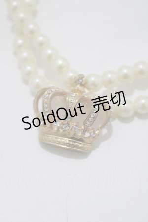 画像: JESUS DIAMANTE / 王冠パールチョーカー  ゴールド/クリア H-25-04-08-1069-JE-AC-NS-ZH