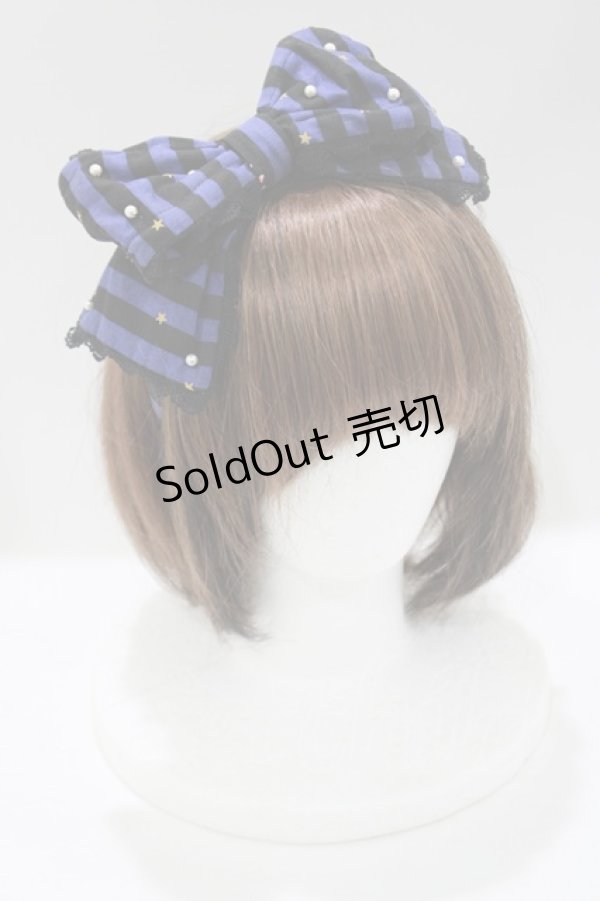 画像1: metamorphose / Candy Star Rabbit リボンカチューシャ  ネイビー H-25-04-08-1071-ME-AC-NS-ZH (1)