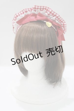 画像: metamorphose / Chelseaフリルカチューシャ(ギンガム)  レッド H-25-04-08-1073-ME-AC-NS-ZH