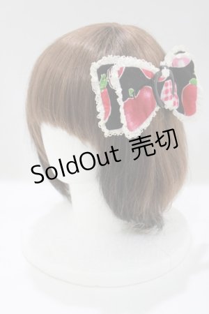 画像: metamorphose / りんごリボンバレッタ  ブラック H-25-04-08-1074-ME-ZA-NS-ZH
