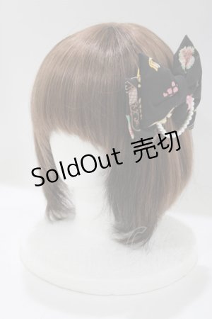 画像: metamorphose / メロディプードルリボンバレッタ  ブラック H-25-04-08-1080-ME-AC-NS-ZH