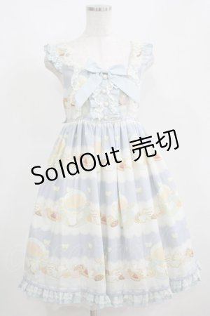 画像: Dear Celine / クッキープリントジャンパースカート Free サックス H-25-04-08-1009-LO-OP-NS-ZH