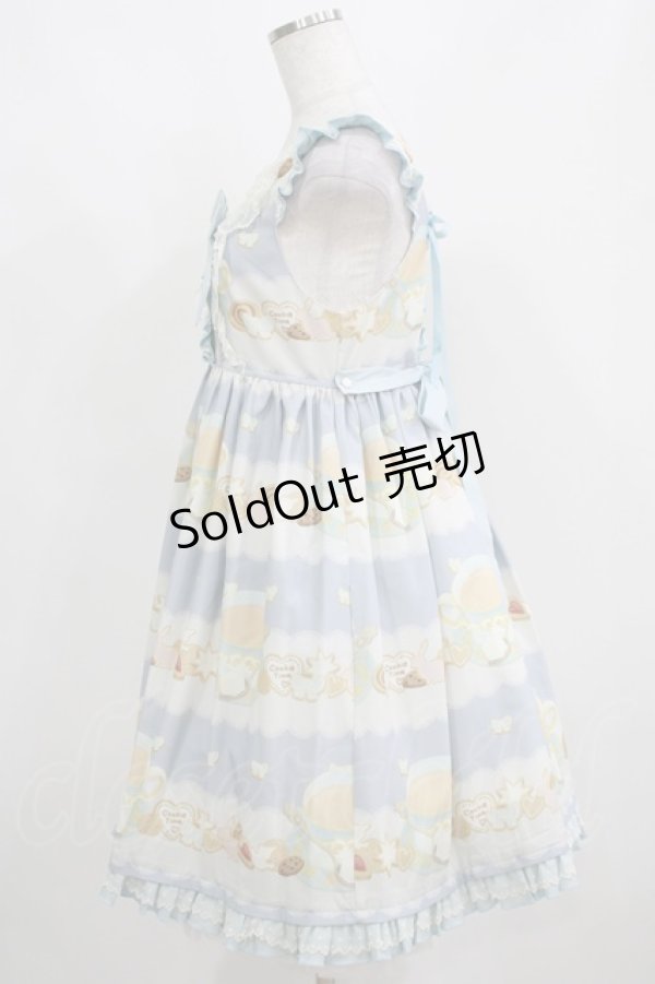 画像2: Dear Celine / クッキープリントジャンパースカート Free サックス H-25-04-08-1009-LO-OP-NS-ZH (2)