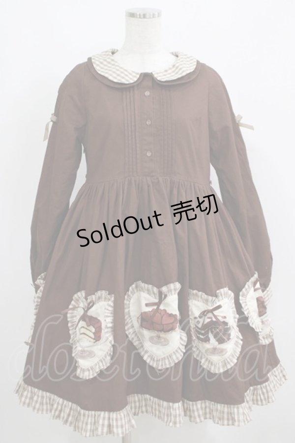 画像1: Lyre Ivy（海外ロリータブランド） / Coffee House of the Catsワンピース L ブラウン H-25-04-08-1011-GO-OP-NS-ZH (1)