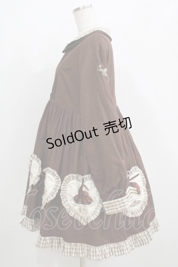 画像2: Lyre Ivy（海外ロリータブランド） / Coffee House of the Catsワンピース L ブラウン H-25-04-08-1011-GO-OP-NS-ZH (2)