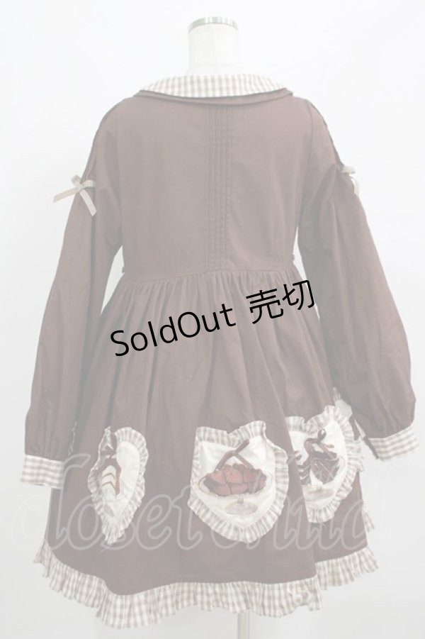 画像3: Lyre Ivy（海外ロリータブランド） / Coffee House of the Catsワンピース L ブラウン H-25-04-08-1011-GO-OP-NS-ZH (3)