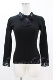 画像1: F&A / レースボウタイリブニットプルオーバー Free BLACK H-25-04-08-009-LO-TO-NS-ZH (1)