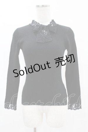 画像: F&A / レースボウタイリブニットプルオーバー Free BLACK H-25-04-08-009-LO-TO-NS-ZH