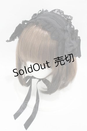 画像: Angelic Pretty / クロスリボンチュールレースヘッドドレス  ブラック H-25-04-08-019-AP-AC-NS-ZH
