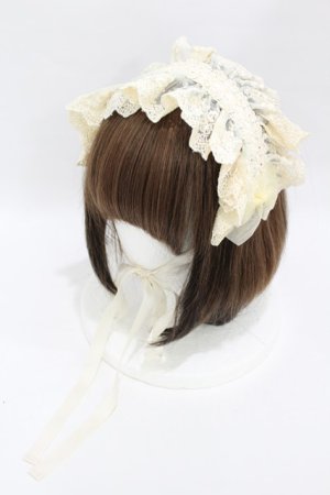 画像: ATELIER PIERROT / レースヘッドドレス  アイボリー H-25-04-09-006-EL-AC-NS-ZH