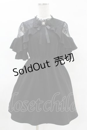 画像: Rojita / 肩レースブローチ付きワンピース Free ブラック H-25-04-09-050-LO-OP-NS-ZH