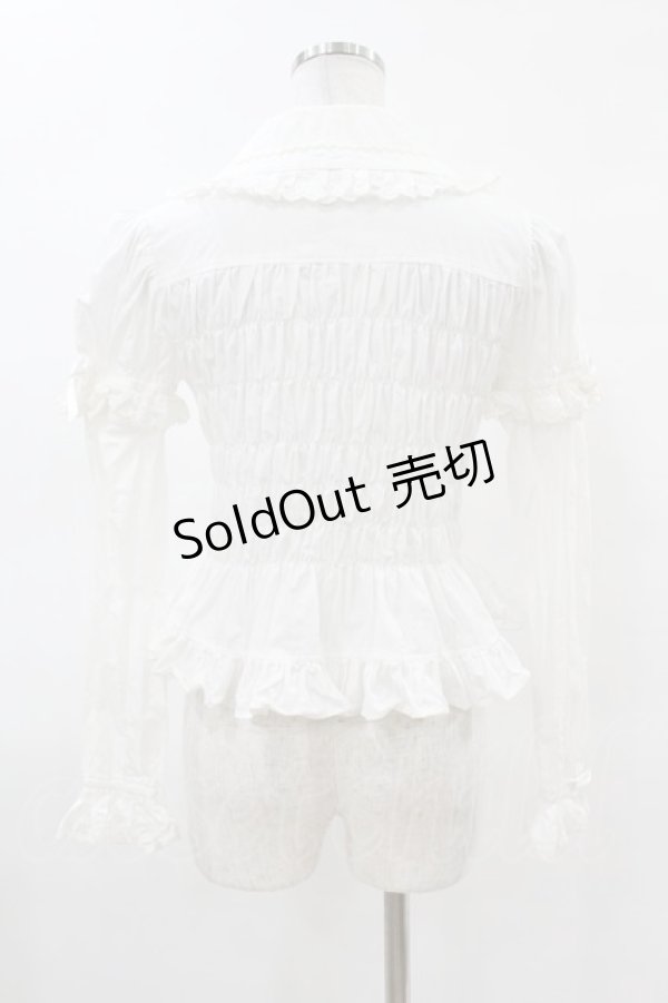 画像2: Angelic Pretty / リボンちゃんシャーリング付け袖ブラウス Free オフ H-25-04-09-055-AP-BL-NS-ZH (2)