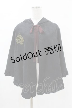 画像: with PUJI（海外ロリータブランド） / 刺繍マント free ブラック H-25-04-09-061-PU-TO-NS-ZH