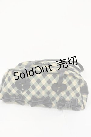 画像: Heart E / アーガイルボストンバッグ  ブルー H-25-04-09-1039-LO-BG-NS-ZH