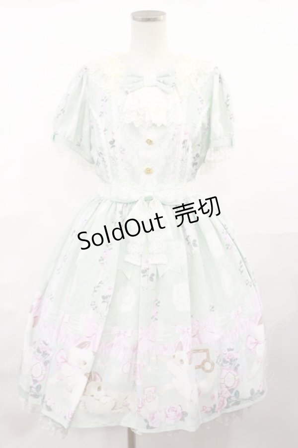 画像1: Angelic Pretty / Romantic Catワンピース Free ミント H-25-04-09-1011-AP-OP-NS-ZH (1)