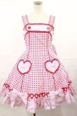 画像1: Angelic Pretty / ドキドキハートジャンパースカート  ピンク H-25-04-09-1002-AP-OP-NS-ZH (1)