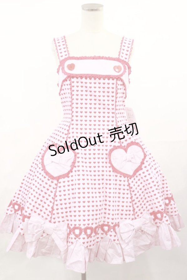 Angelic Pretty / ドキドキハートジャンパースカート ピンク H
