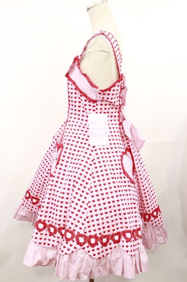 画像2: Angelic Pretty / ドキドキハートジャンパースカート  ピンク H-25-04-09-1002-AP-OP-NS-ZH (2)