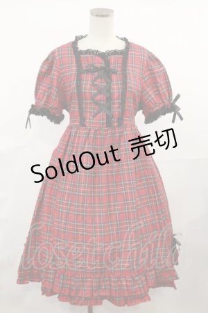 画像: metamorphose / ハイウエスト袖付ジャンパースカート(タータン) Free レッド H-25-04-09-1017-ME-OP-NS-ZH