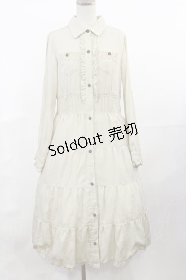 画像1: axes femme / ティアードシャツワンピース M アイボリー H-25-04-09-1023-AX-OP-NS-ZH (1)