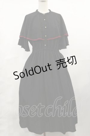 画像: axes femme / パイピングケープワンピース M ブラック H-25-04-09-1025-AX-OP-NS-ZH
