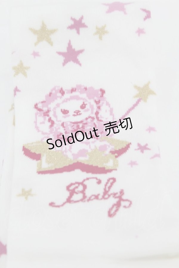 画像2: BABY,THE STARS SHINE BRIGHT / くみゃちゃんのキラキラMilky Way柄オーバーニーソックス  オフ H-25-04-09-017-BA-ZA-NS-ZH (2)