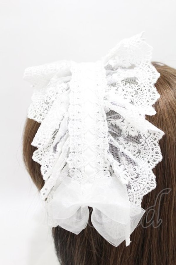 画像2: ATELIER PIERROT / Gothic LatticeS HeadDress(Clip Version)  ホワイト H-25-04-10-029-EL-AC-KB-ZH (2)