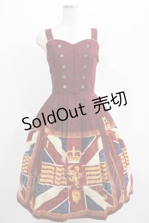 画像: Innocent World / Union Flag Soldier ジャンパースカート L ボルドー H-25-04-10-1003-IW-OP-NS-ZH
