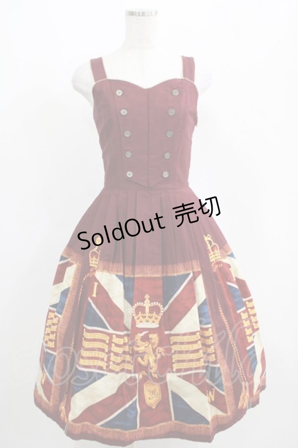 画像1: Innocent World / Union Flag Soldier ジャンパースカート L ボルドー H-25-04-10-1003-IW-OP-NS-ZH (1)