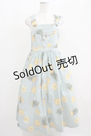 画像: PINK HOUSE / パイナップルプリントサロペット Free サックス H-25-04-10-1005-LO-OP-NS-ZH