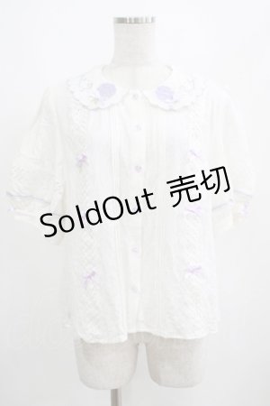 画像: 絵本少女（海外ロリータブランド） / 刺繍ブラウス XL オフ H-25-04-10-1054-LO-BL-NS-ZH