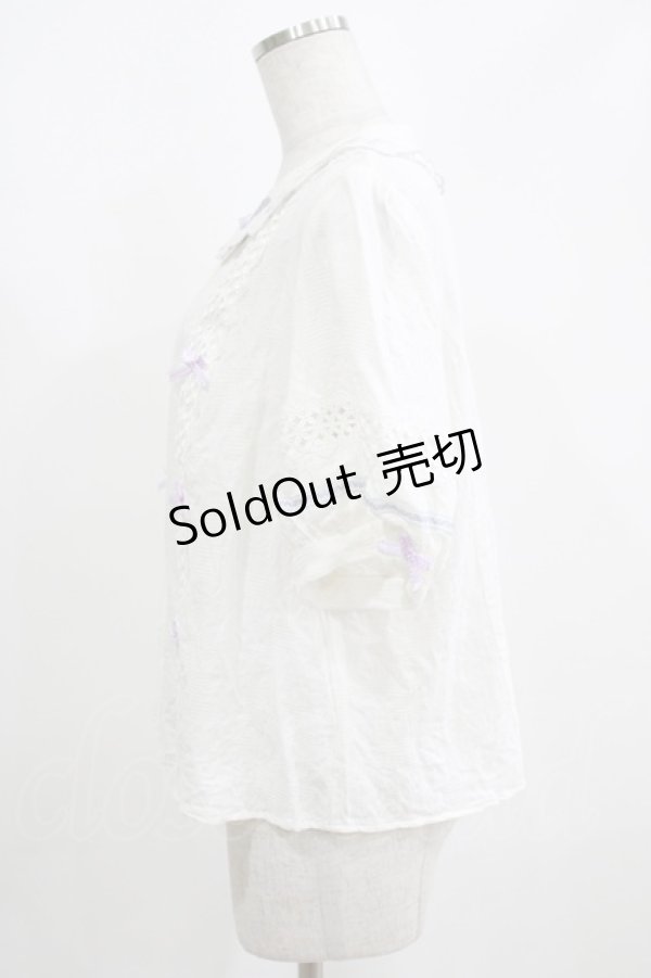 画像2: 絵本少女（海外ロリータブランド） / 刺繍ブラウス XL オフ H-25-04-10-1054-LO-BL-NS-ZH (2)