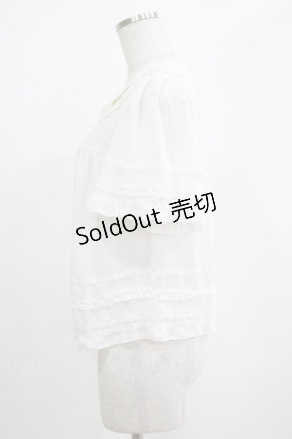 画像2: 絵本少女（海外ロリータブランド） / すずらん刺繍ブラウス L オフ H-25-04-10-1055-LO-BL-NS-ZH (2)