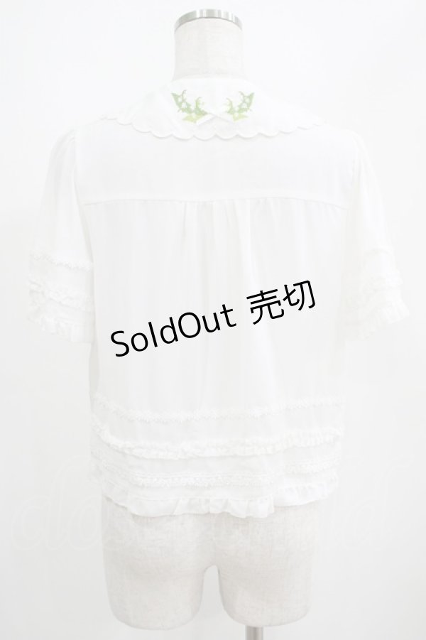 画像3: 絵本少女（海外ロリータブランド） / すずらん刺繍ブラウス L オフ H-25-04-10-1055-LO-BL-NS-ZH (3)