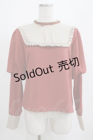 画像: Maison de FLEUR Petite Robe canone / シスター気取るフリルブラウス M Brick Red H-25-04-10-1056-EL-BL-NS-ZH