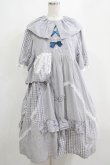 画像1: 四千金出品（海外ロリータブランド） / ギンガムチェックワンピース L グレー H-25-04-10-1006-GO-OP-NS-ZH (1)