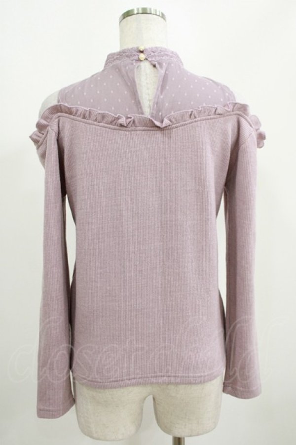 画像3: axes femme POETIQUE / インナー重ね肩開きカットプルオーバー M ラベンダー H-25-04-10-1058-AX-TO-NS-ZH (3)