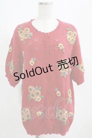 画像: KETTY / ひまわりカーディガン Free レッド H-25-04-10-1061-EL-TO-NS-ZH