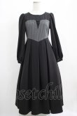 画像1: Maison de FLEUR Petite Robe canone / 森でワルツをワンピース（ストライプ） M ブラック H-25-04-10-1007-EL-OP-NS-ZH (1)