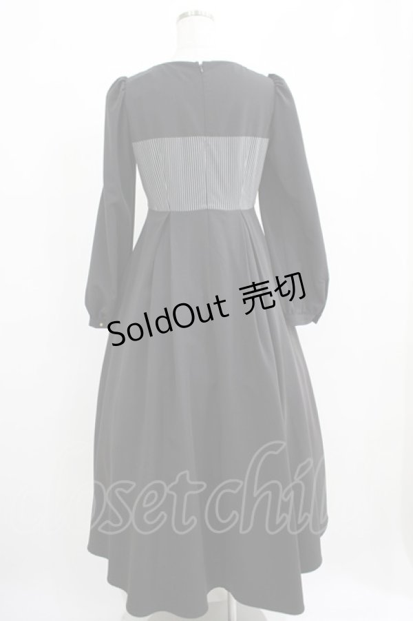 画像3: Maison de FLEUR Petite Robe canone / 森でワルツをワンピース（ストライプ） M ブラック H-25-04-10-1007-EL-OP-NS-ZH (3)