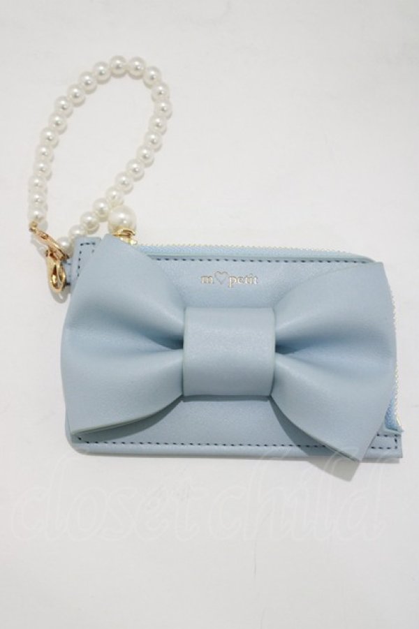 画像1: m petit by misako / NINA’Sコラボリボンコインケース  サックス H-25-04-10-1076-LO-BG-NS-ZH (1)
