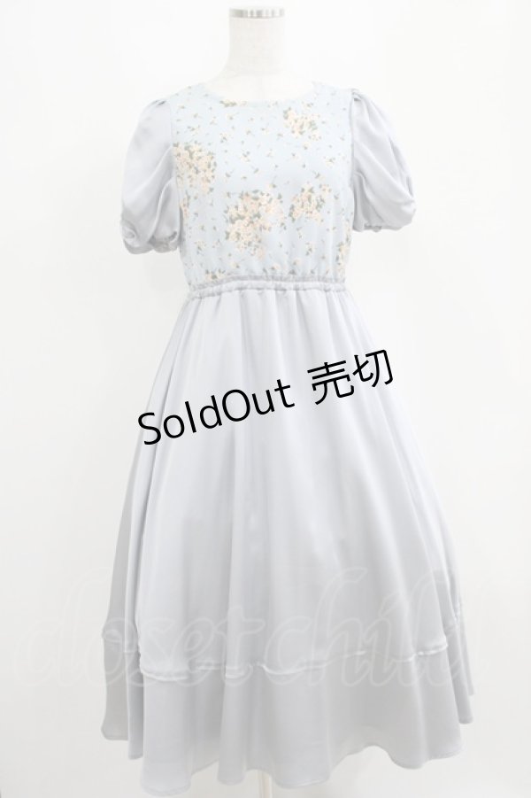 画像1: Maison de FLEUR Petite Robe canone / 君を思い出すワンピース S サックス H-25-04-10-1008-EL-OP-NS-ZH (1)