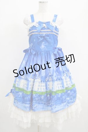 画像: Neverland Lolita（海外ロリータブランド） / Lakeside Castleジャンパースカート Free ブルー H-25-04-10-1002-GO-OP-NS-ZH