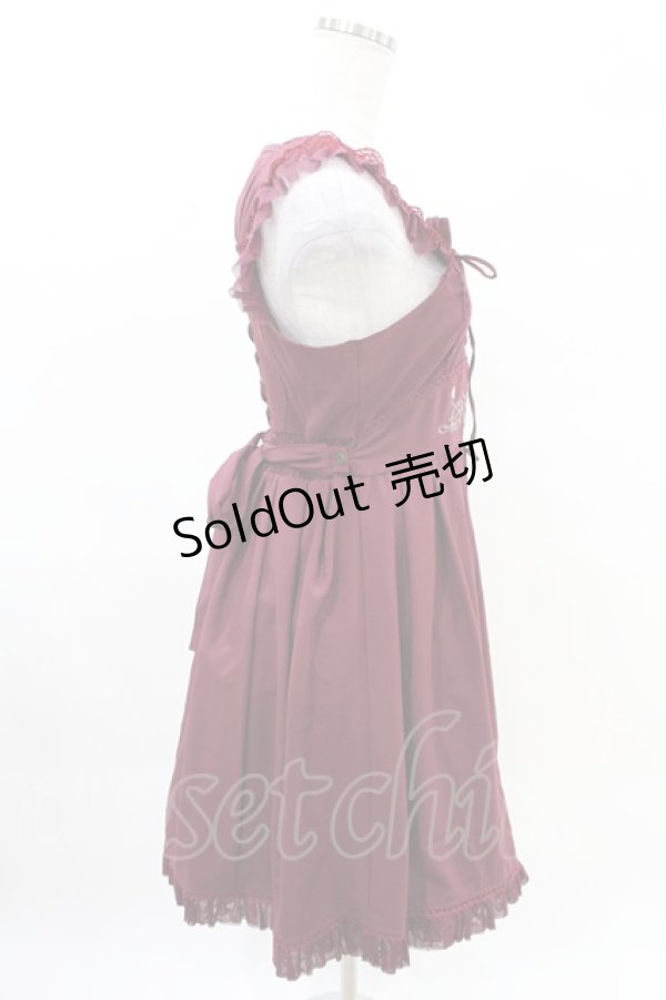 画像2: Ozz Croce / 薔薇刺繍ジャンパースカート  エンジ H-25-04-10-001-OO-OP-KB-ZH (2)