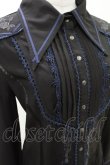 画像4: OZZ ANGELO / 薔薇刺繍アシメブラウス  黒×青 H-25-04-10-012-OO-BL-KB-ZH (4)