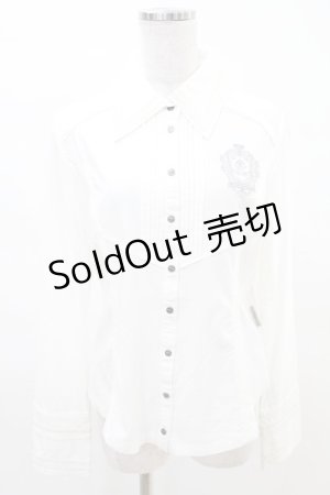 画像: Rozen Kavalier / エンブレム刺繍ピンタックブラウス  白 H-25-04-10-015-OO-BL-KB-ZH